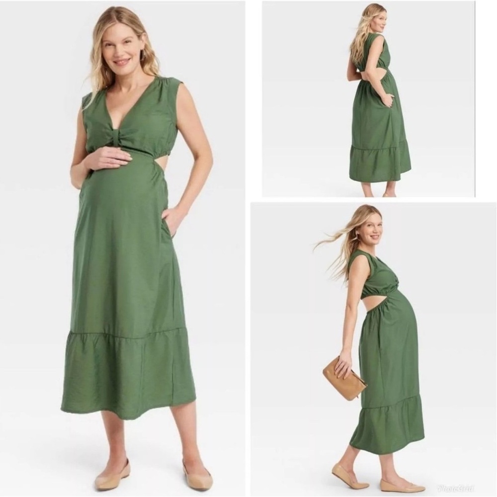 Isabel Maternity Green Dress